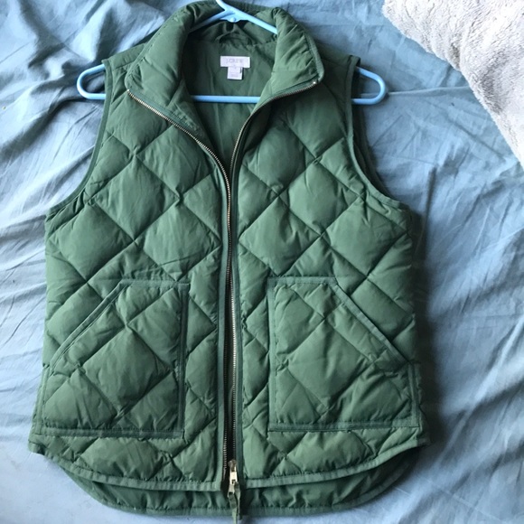 Coats | Jcrew Green Puffer Vest | Poshmark
